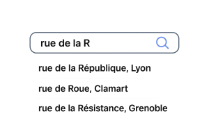 Illustration le service d'autocomplétion du géocodeur